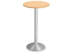 Statafel Gietijzeren 110cm Blad Beuk Ø 60cm Aluminiumkleurig