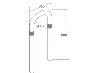 beschermbeugel,v. laadzuilen,boog,HxB 800x360mm,staal vuurverzinkt - 3