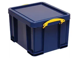 Really Useful Boxes Opbergdoos 35 Liter Blauw Gele Handvaten