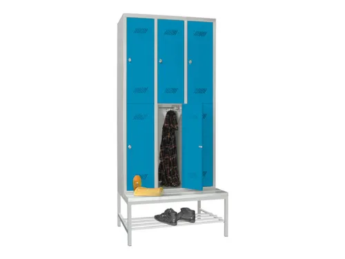 banklocker,dubbeldeks,HxBxD 2150x900x800mm,RAL7035,front RAL5012