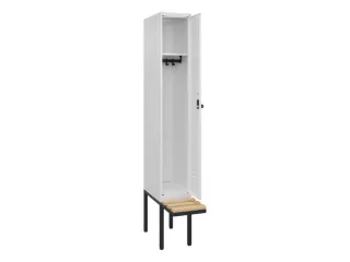locker met bank,HxBxD 2120x300x815mm,1vak,vak B 300mm,draaigrendel - 2