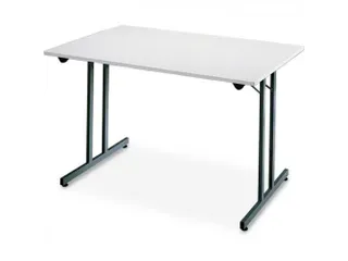 Klaptafel Vrijstaand 140x80 Cm Onderstel Aluminium Blad Lichtgrijs - 2