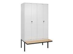 PBM-locker met bank,HxBxD 2120x1200x815mm,4vak,vak B 300mm