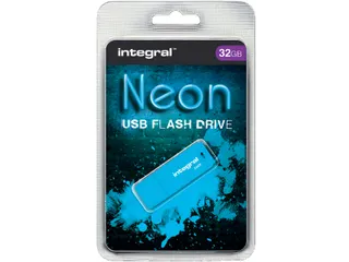 USB stick 2.0 Integral Neon USB-A 32GB blauw - 1