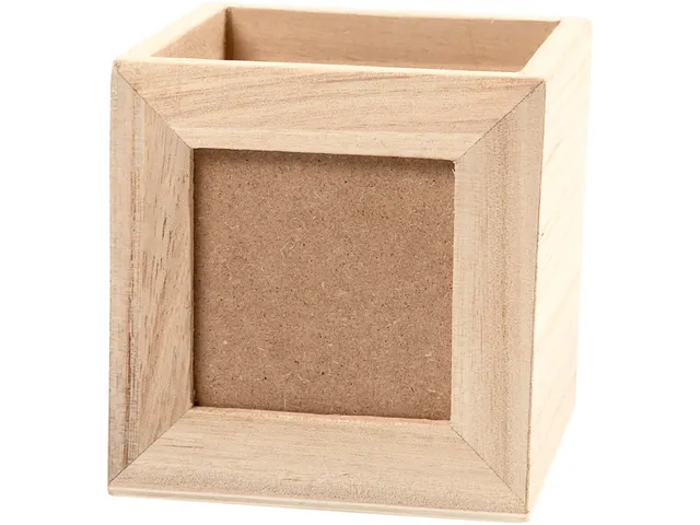 Bac à crayons ccadre inclus Creativ Company 10x10x10cm bois
