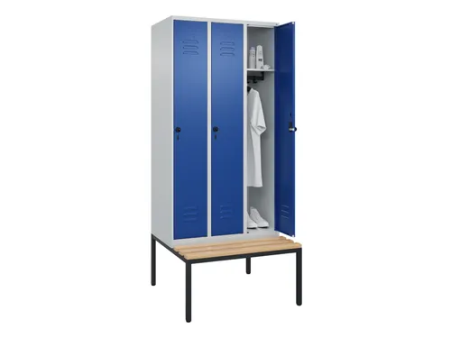 Dekenkist Classic+ 3 vakken 30cm 212x90x81.5cm Lichtgrijs/Blauw
