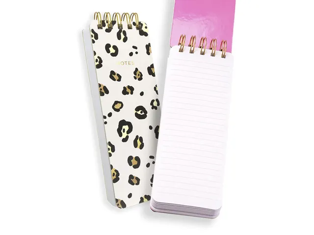 Bloc-notes Èccolo spirale Black Leopard ligne env.8x23cm 100g 150 pag