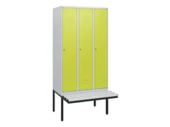 locker met bank,HxBxD 1950x900x815mm,3vak,vak B 300mm,cil.-slot