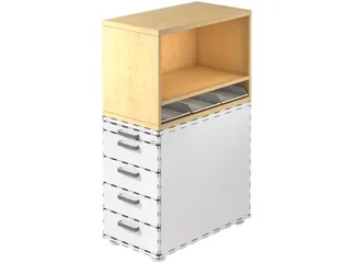 containeropzet,HxBxD 530x428x800mm,m. 3kunstst. inzetelementen DIN A4 - 1