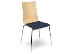 Houten Kuipstoel Zitschaal Beuken Stofbekleding Donkerblauw 4 Stuks