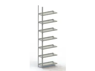 Schroefstelling Aanbouwveld 2200x752x304mm 7legborden 95kg Ral7035 - 1
