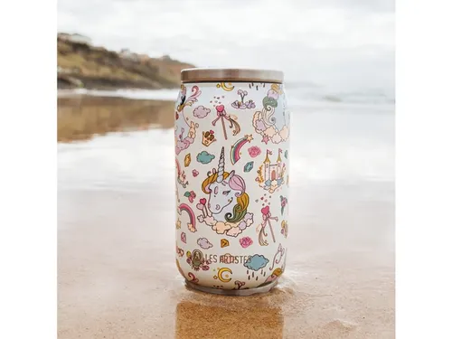 Thermosbeker Les Artistes Paris blik 280ml Unicorn Ivory met Rietje
