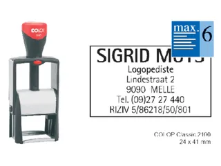 Tekststempel Colop 2100 +bon 6regels 41x24mm zwart - 1
