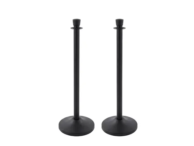 V-part Afzetpaal op verzwaarde voet 30cm Zwart 2 stuks