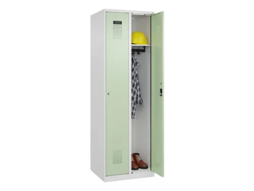 locker,HxBxD 1850x600x500mm,2vak,vak B 300mm,cil.-slot,staand op vloer