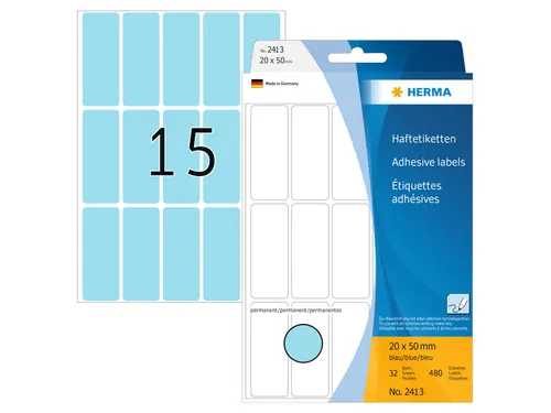HERMA 2413 Universele etiketten 20x50mm Blauw 480 stuks