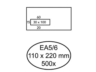 Envelop Quantore 110x220mm Venster Links 30x100mm Zelfklevend - 1