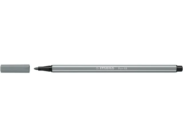 Viltstift STABILO Pen 68/95 medium middel koudgrijs