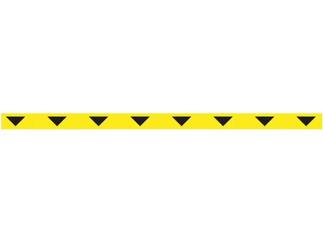 Autocolant Sans Texte, Ft 50 X 1000 Mm, Jaune Avec Flèches Noires