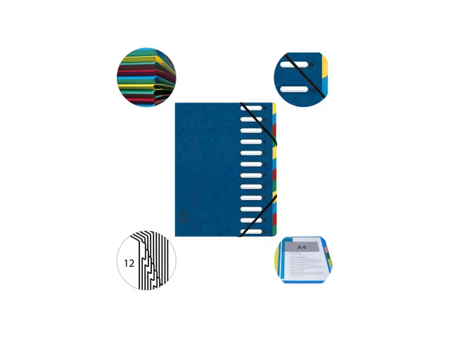Sorteermap Harmonika vensters 12vak bl.