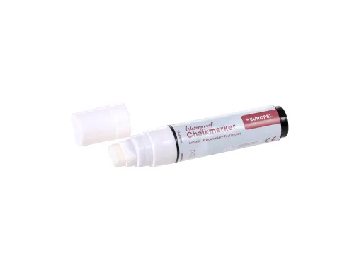 Krijtstift Europel watervast 15mm wit blister 1 stuk