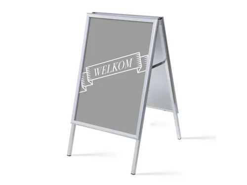 Stoepbord A1 complete set met print "WELKOM" Grijs
