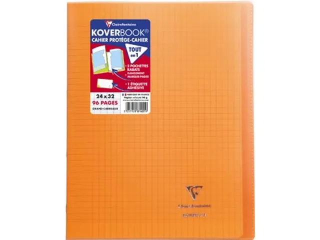 Schrift Koverbook A4+ 48 vel Seyès, kaft in PP assorti transparant