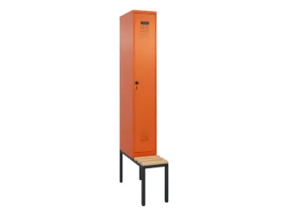 locker met bank,HxBxD 2120x300x815mm,1vak,vak B 300mm,draaigrendel - 3