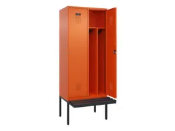 locker met bank,voor scheiding van kleding,HxBxD 2120x800x815mm,2vak