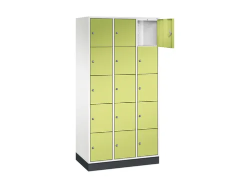 lockerkast,HxBxD 1950x920x500mm,3x5vakken,cil.-slot,sokkel