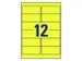 Etiquette laser Avery 99,1x42,3mm jaune 20 feuilles, 12 ets par feuill