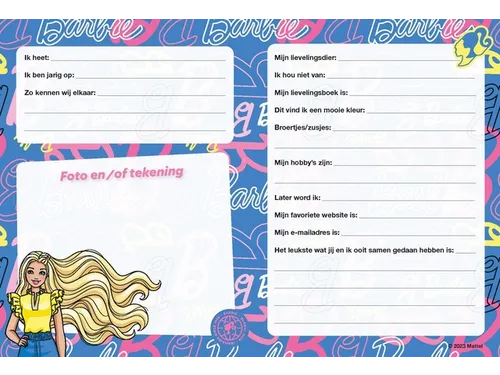 Vriendenboek Interstat Barbie
