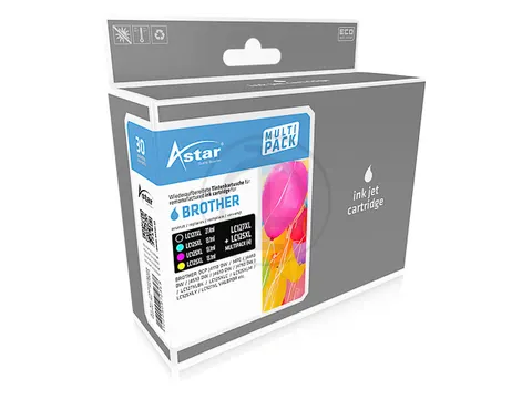 Astar Brother LC127XL VALBPDR MFCJ Inkt CMYK HC Rebuilt set van 4