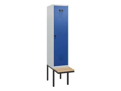 locker met bank,HxBxD 1950x400x815mm,1vak,vak B 400mm,draaigrendel