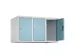 opzetkast,v. locker,3vak.,vak B 300mm,HxBxD 500x900x500mm,cilinderslot
