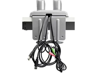 Monitor arm voor 2 schermen - bureausteun - met geïntegreerde 2-poort - 7