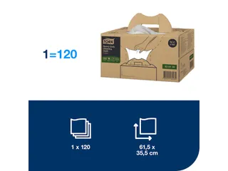 Reinigingsdoek Tork Heavy-Duty W7 vel dosering 120 doeken wit 530176 - 3