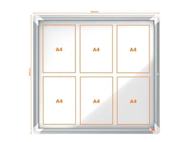 binnenvitrine met draaideur, magnetisch, ft 6 x A4