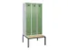 locker met bank,voor scheiding van kleding,HxBxD 2120x900x815mm,3vak