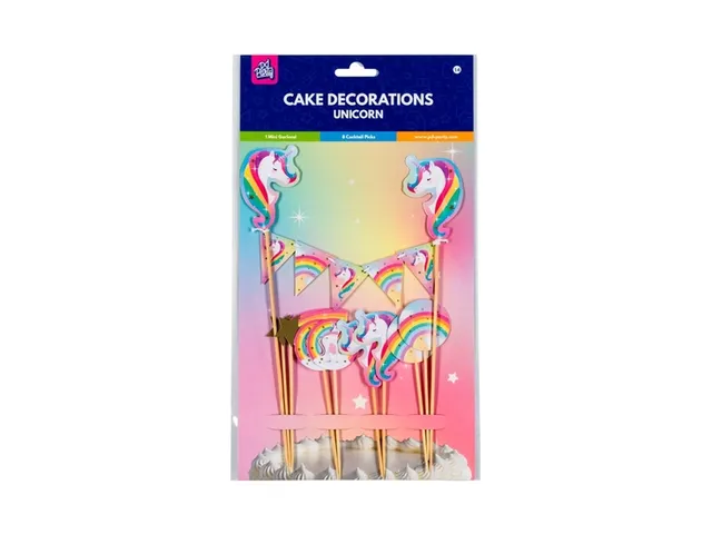 Cake decoratie Unicorn 9 stuks