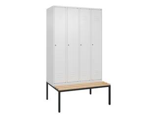 locker met bank,HxBxD 2120x1200x815mm,4vak,vak B 300mm,cil.-slot - 1