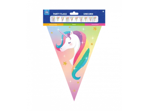 Vlaggenlijn 10 meter Party Flags foil Unicorn