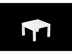 bijzettafel,HxBxD 400x600x600mm,vierkant,4voeten wit,vierkante buis