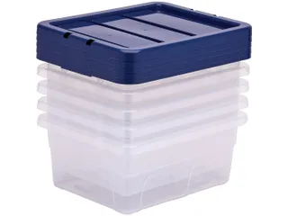 Opbergbox 15 Liter Transparant Blauw - 4