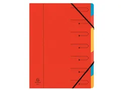 Sorteermap A4 7 vaks rood karton