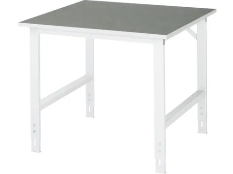 werkbank,HxBxD 760-1080x1050x1000mm,houtblad,m. linoleumlaag