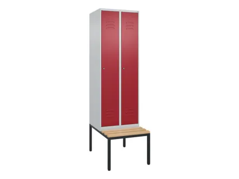 locker met bank,HxBxD 2120x600x815mm,2vak,vak B 300mm,cil.-slot