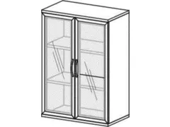 vitrinekast HxBxD 1150x800x430mm 2xhouten vloer 3 OH romp onyxgrijs