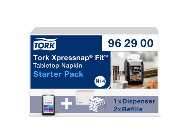 Tork 962900 Startpakket Xpressnap Fit Tabletop Dispenser N14 Zwart