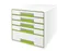 Ladenblok Leitz WOW Cube 5 laden wit/groen